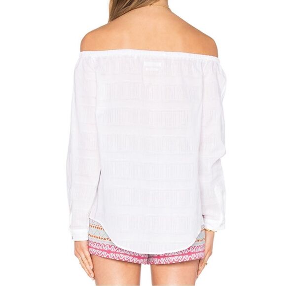 Rag & Bone Off The Shoulder Cotton Blouse in White - Picture 3 of 13